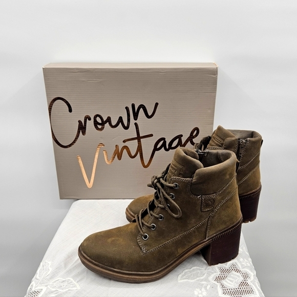 Crown Vintage By BB Footwear‎ Olive Charley Combat Style Boot Size 9.5 - Picture 1 of 12